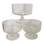 Ensemble de 3 tasses à dessert vintage en verre Ensemble de 3 tasses à dessert vintage en verre