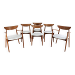 Ensemble de 4 + 2 chaises harry ostergaard pour randers mbelfabrik - design danois
