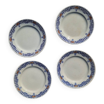 Ensemble de 4 anciennes assiettes  dessert faence terre de fer st amand