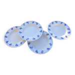 Ensemble 4 assiettes creuses porcelaine blanche dcor grappe de raisin