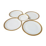 Ensemble de 4 assiettes à dessert et une coupelle Ensemble de 4 assiettes à dessert et une coupelle