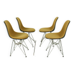 Ensemble de 4 chaises d'appoint de salle  manger dsr rembourres vintage eames herman miller, 1960s