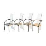 Ensemble de 4 chaises charles hollis jones pour belgo chrom 1970