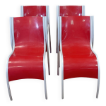 Ensemble de 4 chaises fpe par ron arad pour kartell annes 2000 italie