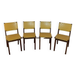 Ensemble de 4 chaises jens risom pour knoll