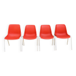 Ensemble de 4 chaises rouges modèle europa Ensemble de 4 chaises rouges modèle europa