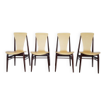 Ensemble de 4 chaises de salle  manger  assise flottante / annes 1950