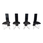 Ensemble de 4 chaises de salle  manger concorde avec assises en cuir par torstein flaty pour bahus