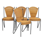 Ensemble de 4 chaises de salle à manger au design vintage Ensemble de 4 chaises de salle à manger au design vintage
