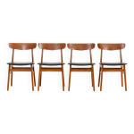 Ensemble de 4 chaises de salle  manger mosbl par findahl (danemark, annes 1960).