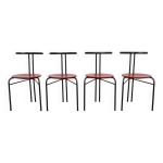 Ensemble de 4 chaises de salle à manger postmodernes, années 1980 Ensemble de 4 chaises de salle à manger postmodernes, années 1980