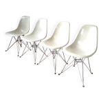 Ensemble de 4 chaises de salle à manger vintage en fibre de verre par eames herman miller Ensemble de 4 chaises de salle à manger vintage en fibre de verre par eames herman miller