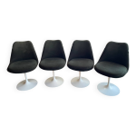 Ensemble de 4 chaises tulipes pivotantes saarinen pour knoll