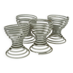 Ensemble de 4 coquetiers spirale blanc