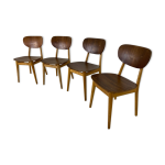 Set of 4 scandinavian teak lounge chairs by cees braakman for pastoe 1950s