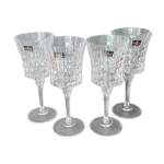 Ensemble 4 verres  vin en cristal