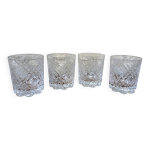 Ensemble de 4 verres  whisky en cristal taill marque cristal de vannes