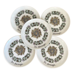 Ensemble de 5 assiettes à fromage gien vintage Ensemble de 5 assiettes à fromage gien vintage