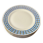Ensemble de 5 assiettes gomtriques porcelaine de limoges