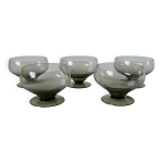 Ensemble de 5 coupes  champagne design art dco en verre fum annes 30 - 40