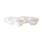 Ensemble de 5 tasses et sous tasses made in mexico, termocrisa, , blanc et bleu