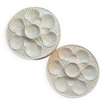 Ensemble 6 assiettes  hutres longchamp france faence blanche