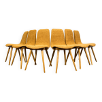 Ensemble de 6 chaises modèle a 6150 de zak?ady mebli gi?tych radomsko fameg 1960s Ensemble de 6 chaises modèle a 6150 de zak?ady mebli gi?tych radomsko fameg 1960s