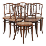 Magnifique ensemble de 6 chaises de bistrot vintage en bois de jacob & josef kohn wien avec assise en ...