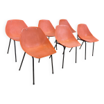 Ensemble de 6 chaises guariche orange Ensemble de 6 chaises guariche orange