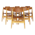 Ensemble de 6 chaises pliantes egon eiermann se18 wilde + spieth, ann�es 1950, teck