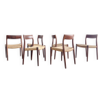 Ensemble de 6 chaises de salle  manger modle 77 par niels o. mller
