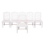 Ensemble de 6 chaises de salle  manger chinoises chippendale en imitation bambou