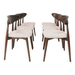 Ensemble de 6 chaises de salle à manger design scandinave rose subtil, bois foncé Ensemble de 6 chaises de salle à manger design scandinave rose subtil, bois foncé