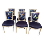 Ensemble de 6 chaises de salle � manger louis xvi