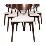 Ensemble de 6 chaises de salle  manger modernes, avec chaises de bureau en tissu boucl blanc, chaises ...