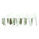 Ensemble de 6 chaises de salle  manger ozoo 700 en fibre de verre par marc berthier pour roche bobois, ...