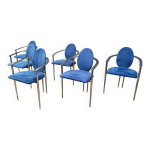 Ensemble de 6 chaises de salle  manger postmodernes par belgochrom, annes 1980