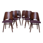 Ensemble de 6 chaises de salle  manger par r. hofman pour ton, modle 514, annes 1960, retapisses