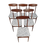 Ensemble de 6 chaises de salle à manger en teck italien du milieu du siècle années 1950 Ensemble de 6 chaises de salle à manger en teck italien du milieu du siècle années 1950