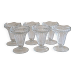 Ensemble de 6 coupes � glaces en verre