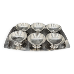 Ensemble 6 coupes sur plateau design mid century 60's