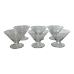 Ensemble de 6 coups en verre grav