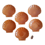 Ensemble de 6 coupelles coquilles ramequins st jacques vernisses emile henry france