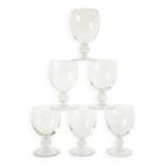 Ensemble de 6 grands verres � vin pieds travaill�, en cristal grav�, art no