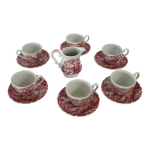 Ensemble de 6 tasses avec soucoupes et pot à lait the hunter, england vintage Ensemble de 6 tasses avec soucoupes et pot à lait the hunter, england vintage