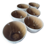 Ensemble de 6 verres en céramique émaillée façon fongus Ensemble de 6 verres en céramique émaillée façon fongus
