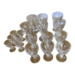 Ensemble 6 verres  vin, 6 verres  eau et 6 verres  liqueur en cristal