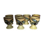 Ensemble de 7 coquetiers en c�ramique