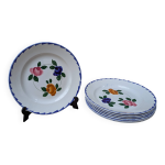 Ensemble de 7 petites assiettes saint amand l'amandinoise motif floral