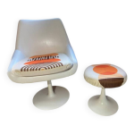 Ensemble 70's fauteuil et tabouret pied tulipe Ensemble 70's fauteuil et tabouret pied tulipe